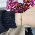 SET OF TWO FLOWER BRACELETS IN BURGUNDY & GOLD
