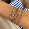 HANDMADE SINGLE CHOCOLATE MOONSTONE BRACELET WITH GOLD AND BROWN TONES