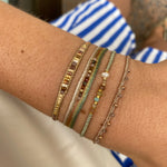 HANDMADE SINGLE CHOCOLATE MOONSTONE BRACELET WITH GOLD AND BROWN TONES