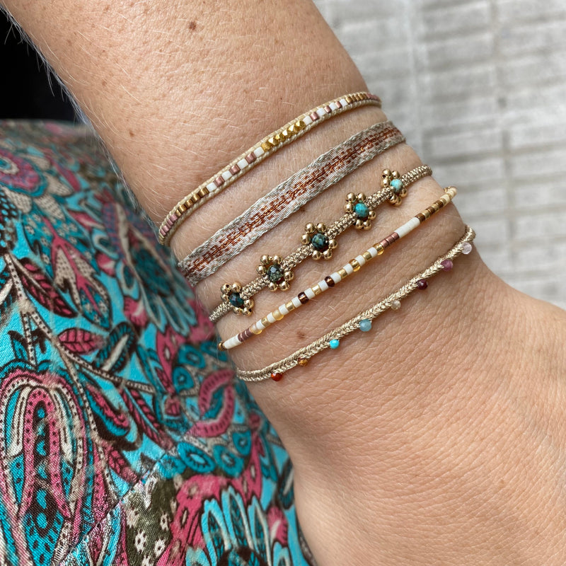 HANDMADE BRACELET IN GOLD AND BROWN TONES