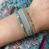 HANDMADE SINGLE TURQUOISE STONE BRACELET IN SILVER AND BLUE TONES