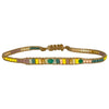 HANDMADE SINGLE GREEN ONYX STONE BRACELET IN GOLD AND YELLOW TONES