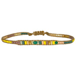 HANDMADE SINGLE GREEN ONYX STONE BRACELET IN GOLD AND YELLOW TONES