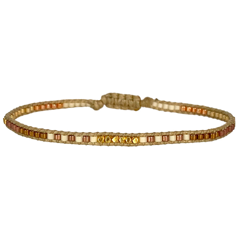 HANDMADE BRACELET IN GOLD AND BROWN TONES