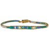 HANDMADE SINGLE TURQUOISE STONE BRACELET IN SILVER AND BLUE TONES