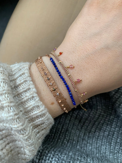 LUXURY GEM BRACELET IN ROSE GOLD & LAPIS LAZULI