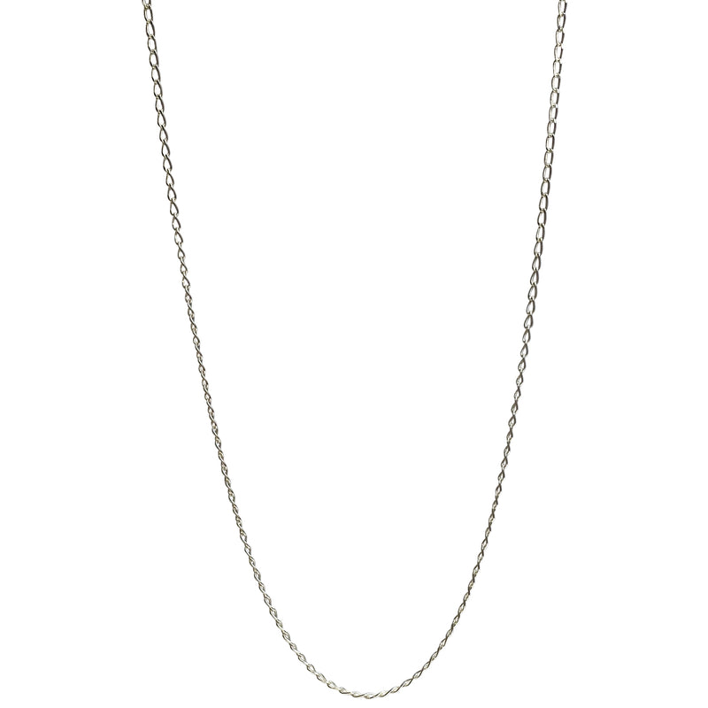 CURB CHAIN WIDE SILVER NECKLACE