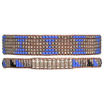 SET OF TWO BEADED BRACELETS IN BLUE TONES FOR HIM