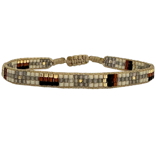 This cool bracelet is handwoven by our team of artisans in Colombia using Japanese glass beads.   Wear it with your favourite accessories !  Details:      Women Bracelet     Japanese glass beads     Handwoven adjustable bracelet     Width 5mm     Can be worn in the  water