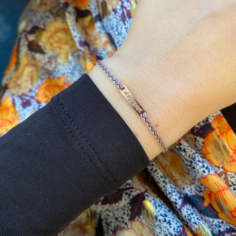 DIAMOND BAR BRACELET IN LILAC TONES