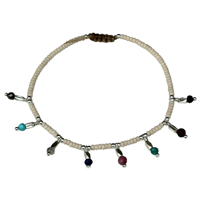 SILVER CHARMS HANDWOVEN BRACELET