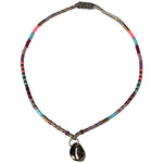 SHELL ANKLET BRACELET IN PINK TONES & GOLD