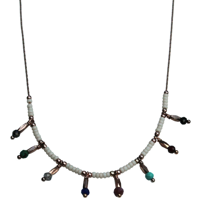 LITTLE COLOURFUL CHARMS NECKLACE IN ROSE GOLD