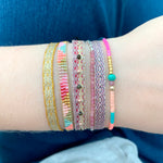 MIX BRACELET IN PASTEL COLORS, CHOCOLATE MOONSTONE & ROSE GOLD