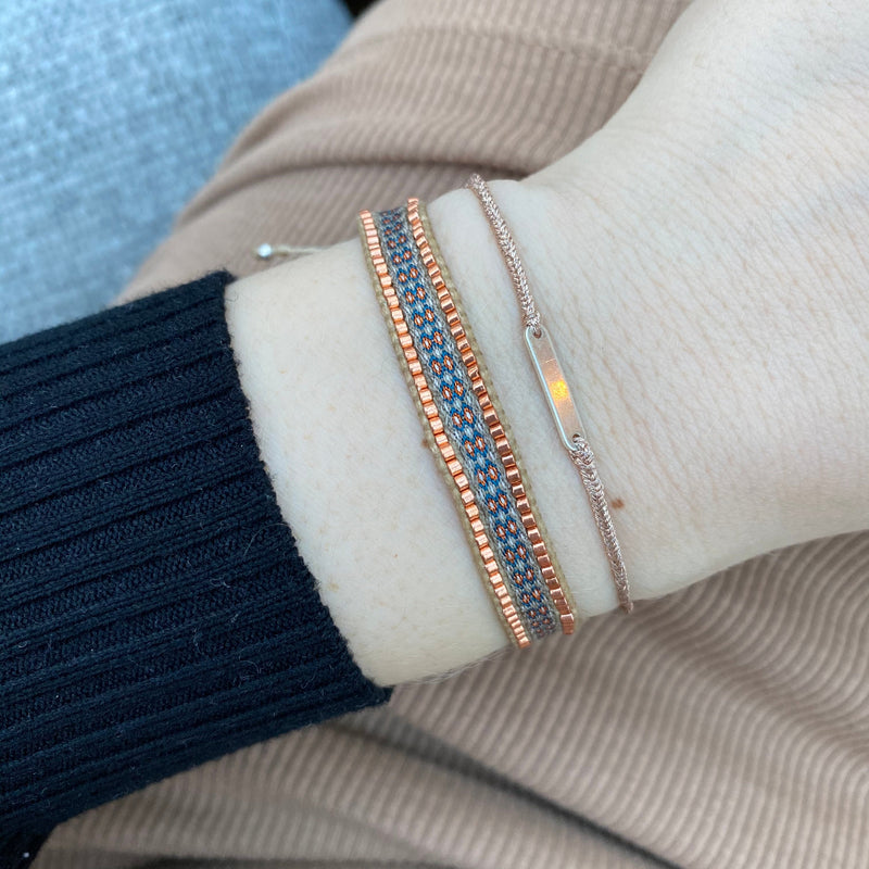 BT BRACELET IN BEIGE AND COPPER TONES