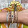 HANDMADE SET 2 BRACELETS IN PINK AND GOLD TONES