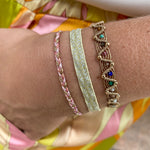 HANDMADE SET OF 3 BRACELETS IN GOLD AND BRIGHT TONES