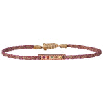 MULTI SAPPHIRE STONES HANDWOVEN BRACELET IN ROSE GOLD & LILAC TONES