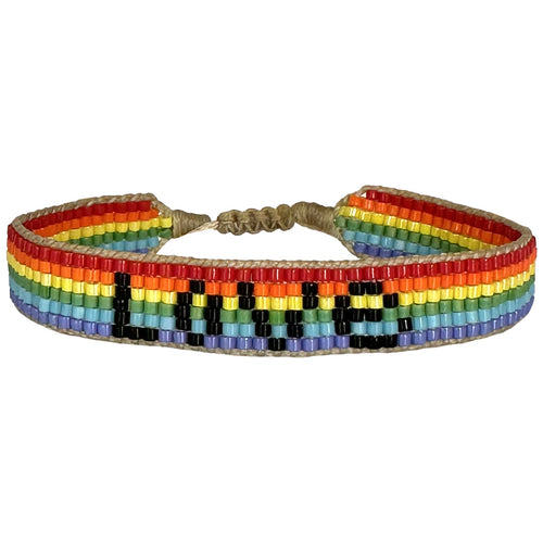 You are powerful, strong and creative. You are capable of great things. You have the ability to create anything you want in your life.  This rainbow bracelet is a one of a kind piece handmade by our team of artisans and designed with the heart just for you.  Details:      Women bracelet     Handemade bracelet      Japanese glass beads     Adjustable bracelet     Width 10mm
