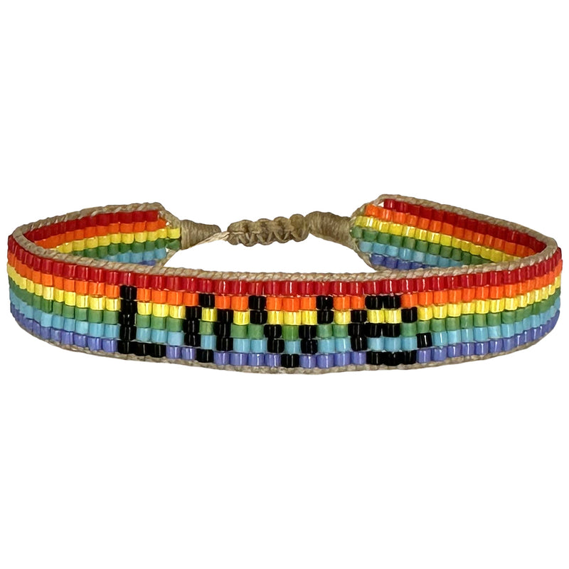 You are powerful, strong and creative. You are capable of great things. You have the ability to create anything you want in your life.  This rainbow bracelet is a one of a kind piece handmade by our team of artisans and designed with the heart just for you.  Details:      Women bracelet     Handemade bracelet      Japanese glass beads     Adjustable bracelet     Width 10mm