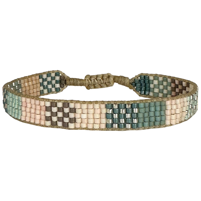 HANDMADE GLASS BEADS BRACELET IN PASTEL TONES