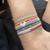 You are powerful, strong and creative. You are capable of great things. You have the ability to create anything you want in your life.  This rainbow bracelet is a one of a kind piece handmade by our team of artisans and designed with the heart just for you.  Details:      Women bracelet     Handemade bracelet      Japanese glass beads     Adjustable bracelet     Width 10mm