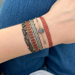 BURGUNDY & GOLD SET OF TWO BRACELETS