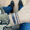 SET OF THREE BRACELETS IN TONES OF BLUE & SILVER