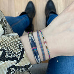 SET OF THREE BRACELETS IN TONES OF BLUE & SILVER