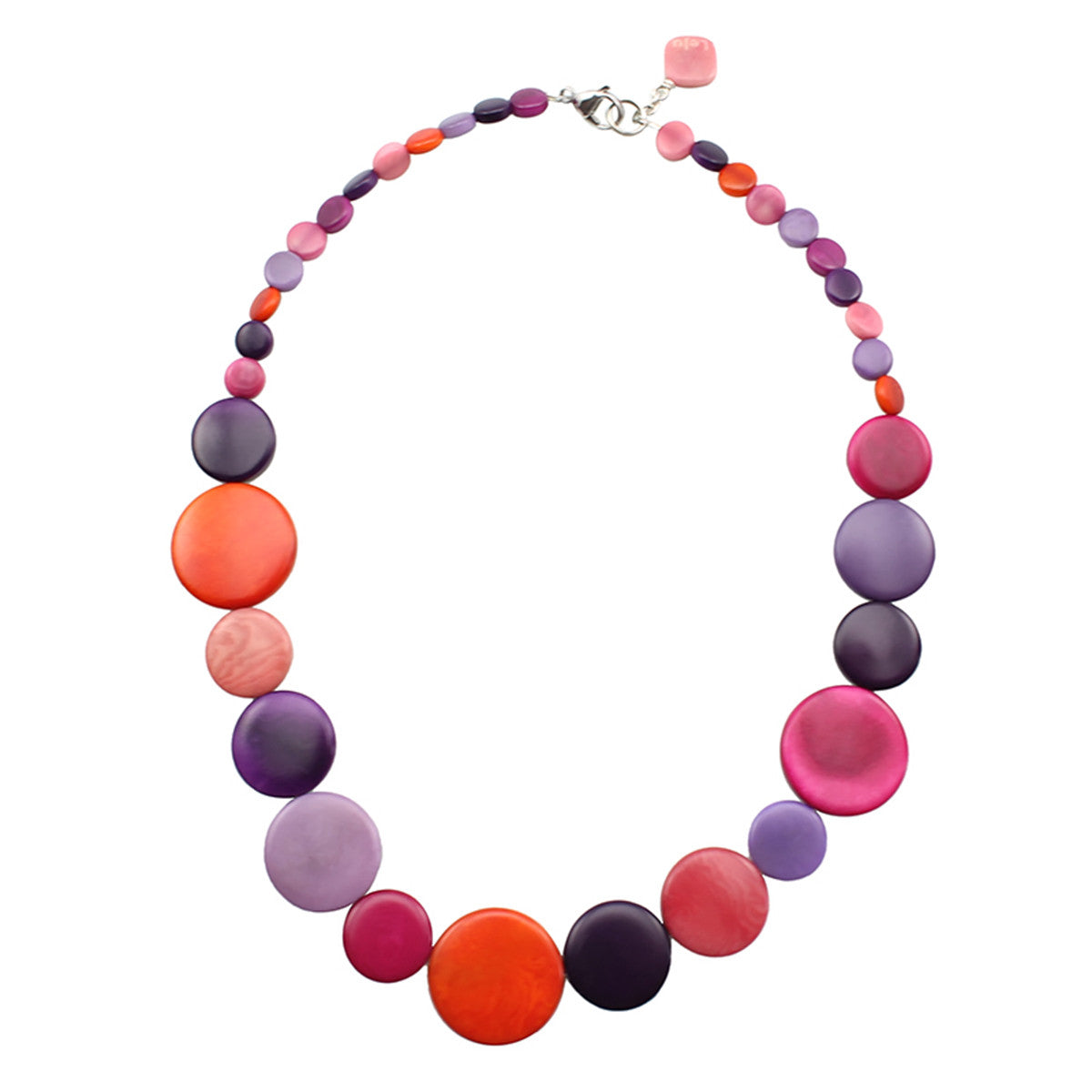 VEGETABLE IVORY NECKLACE IN PINK TONES