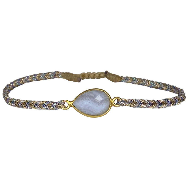 HANDMADE BLUE LACE AGATE STONE BRACELET