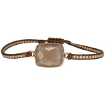 HANDMADE CHOCOLATE MOONSTONE STONE BRACELET