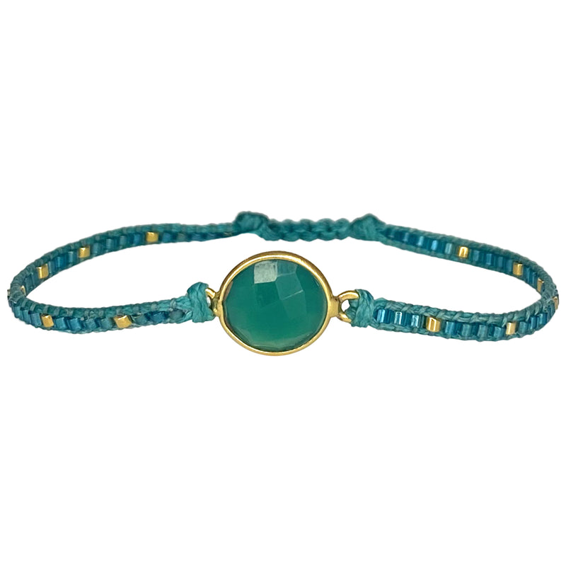HANDMADE GREEN ONYX STONE BRACELET