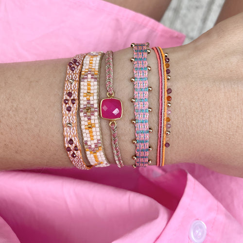 HANDMADE PINK AGATE STONE BRACELET