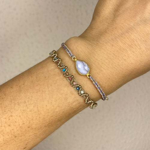 HANDMADE BLUE LACE AGATE STONE BRACELET