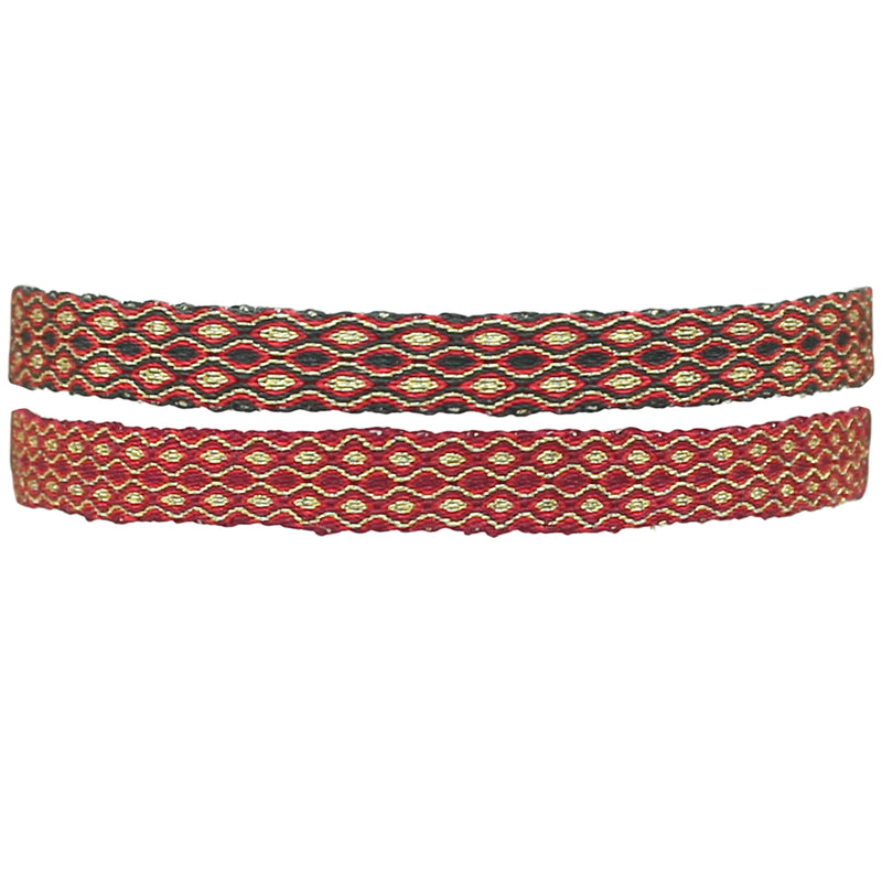 BURGUNDY & GOLD SET OF TWO BRACELETS