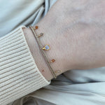 DIAMOND CHARMS HANDMADE BRACELET ON MODEL