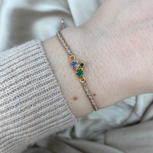 TANZANITE, BLUE SAPPHIRE & EMERALD BRACELET