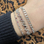CURVE HANDMADE BRACELET WITH SILVER CHAIN DETAIL