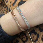 CURVE HANDMADE BRACELET WITH SILVER CHAIN DETAIL