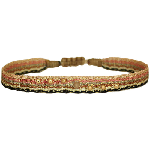 HANDMADE JESTIC BRACELET IN PINK, BEIGE AND BLACK