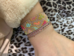 LEOPARD BRACELET IN PINK & GOLD TONES