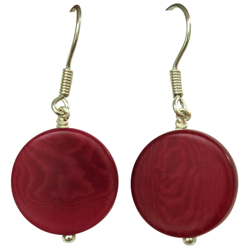 VEGETABLE IVORY EARRINGS IN FUCHSIA