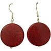 VEGETABLE IVORY EARRINGS IN TONES OF  RED