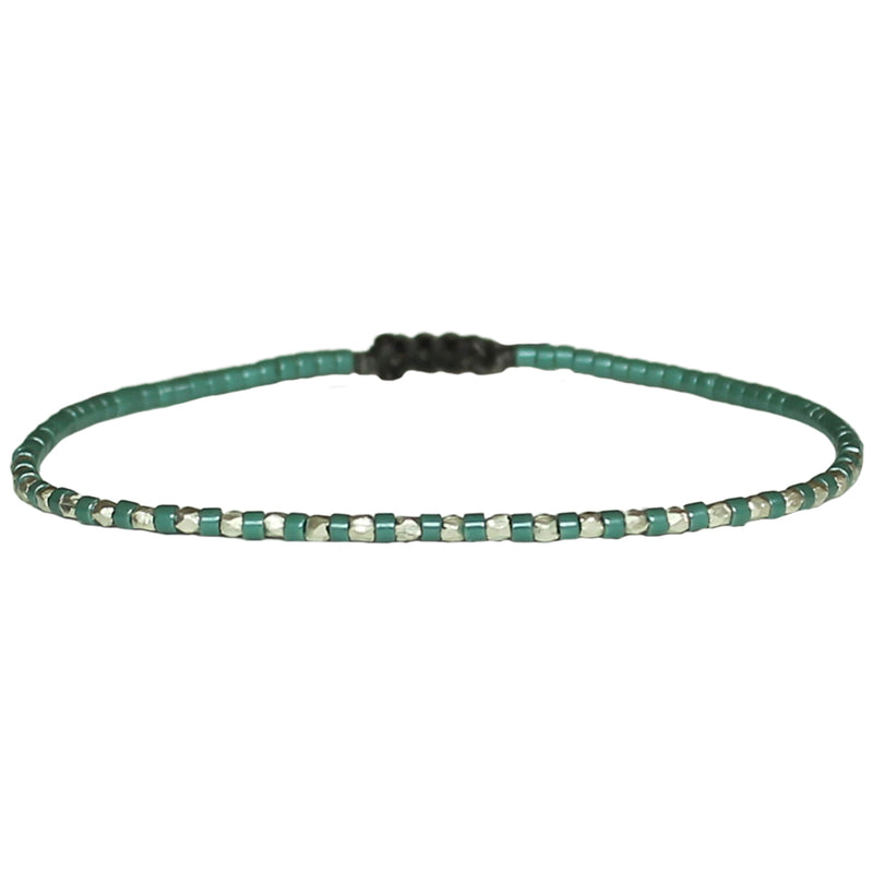 THIN BRACELET IN PAGODA BLUE & SILVER