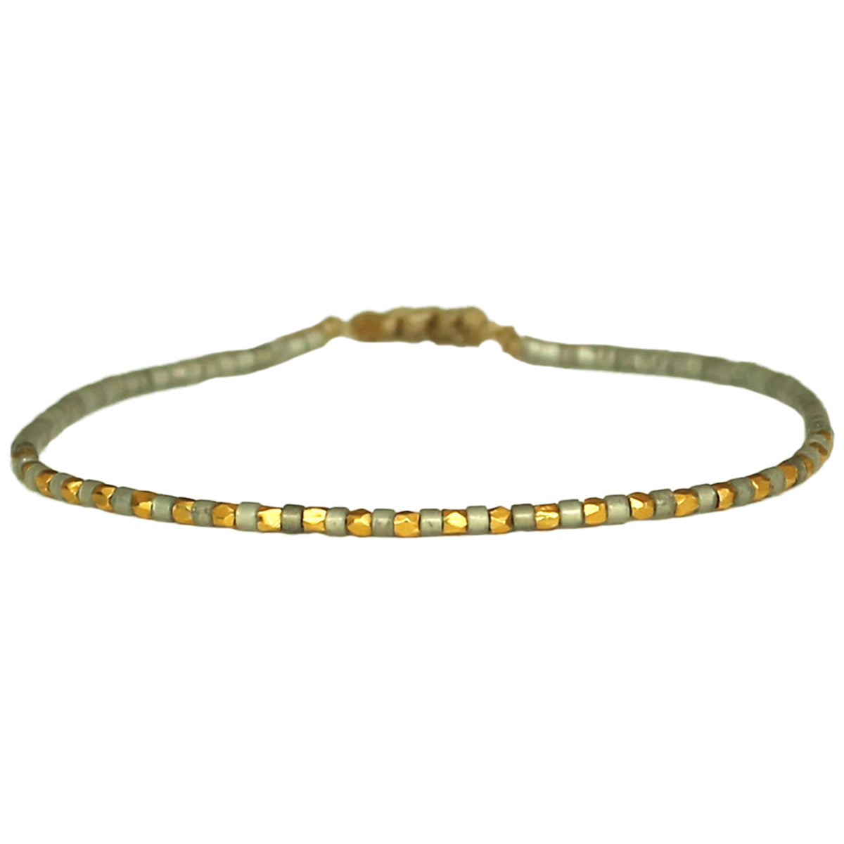 THIN BRACELET IN OYSTER GREY & GOLD