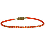 SINGLE HANDWOVEN BRACELET IN ORANGE & GOLD