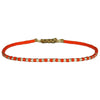 SINGLE HANDWOVEN BRACELET IN ORANGE & SILVER