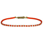 SINGLE HANDWOVEN BRACELET IN ORANGE & SILVER