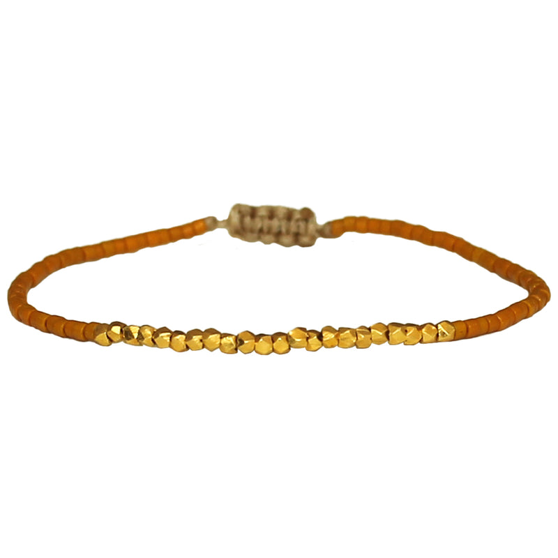 SINGLE HANDWOVEN BRACELET IN MUSTARD & GOLD